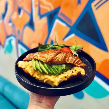 Avocado Scrambled Eggs Croissant