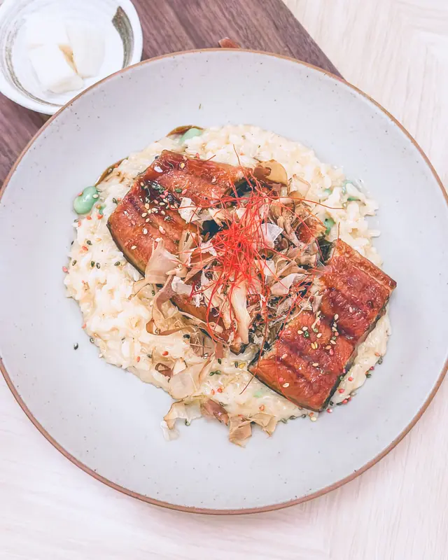 汁燒鰻魚枝豆意大利飯