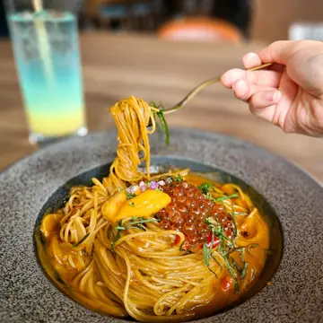 海膽鮭魚子天使麵
