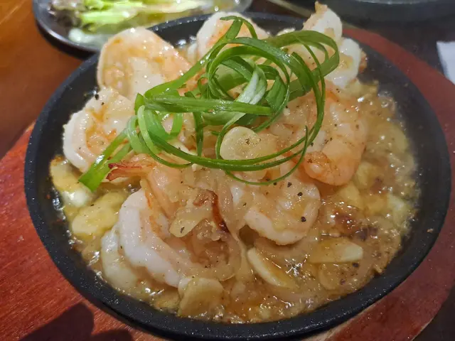 鐵板蒜片乾蔥大蝦