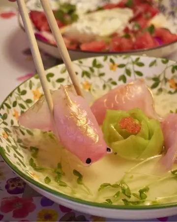 上汤金鱼饺