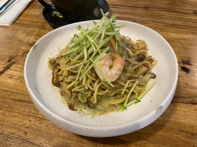 菠菜忌廉汁煙三文魚大蝦意大利粉