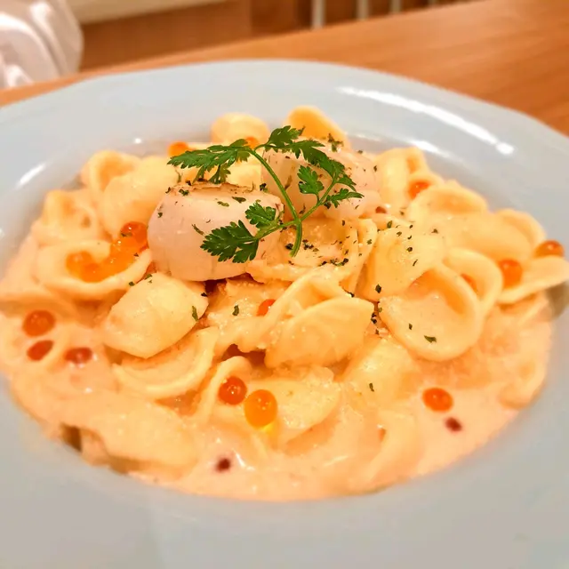 帶子明太子醬三文魚籽貓耳朵粉