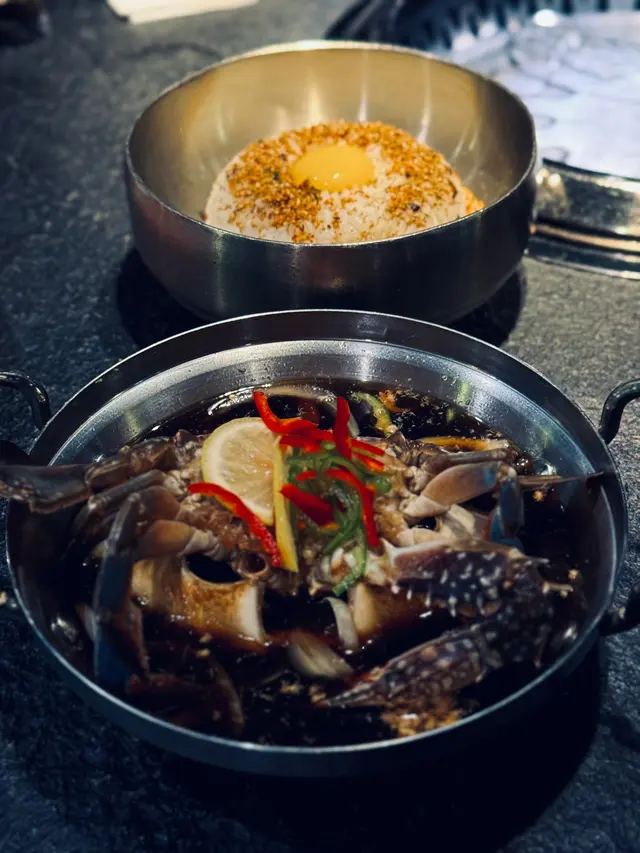 醬油蟹配牛油飯