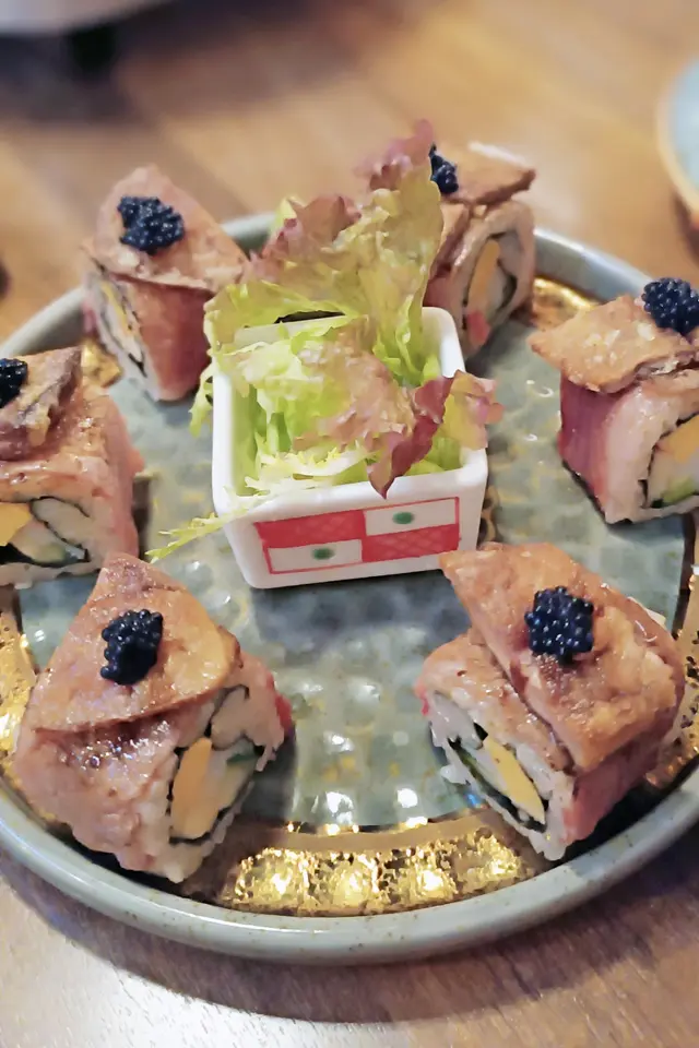 火焰鵝肝A5和牛青蘋果卷