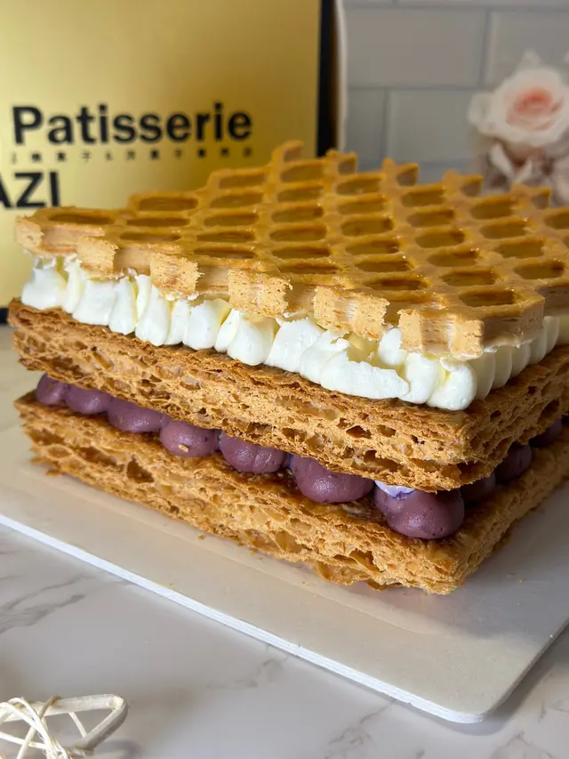 『 藍莓軟芝士 』 網格拿破崙