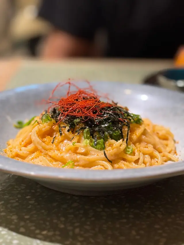 明太子迷必叫! 明太子醬creamy 意粉掛晒汁😚
比較少見地除左明太子仲有烏魚籽
但成個醬都冇想像中咁腥/咸 推薦👍🏻