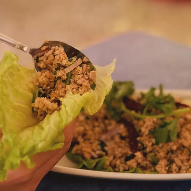minced pork lettuce wraps