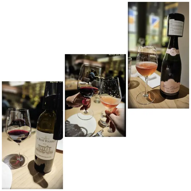 Hervé Dubois Brut Rosé Champagne (HK$188/glass) & Château La Rose Pourret Saint-Emilion 2019 (HK$158/glass)