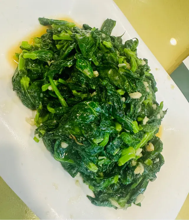 豆苗炒得剛剛好，爽口入味