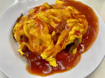 滑蛋鲜茄牛肉饭