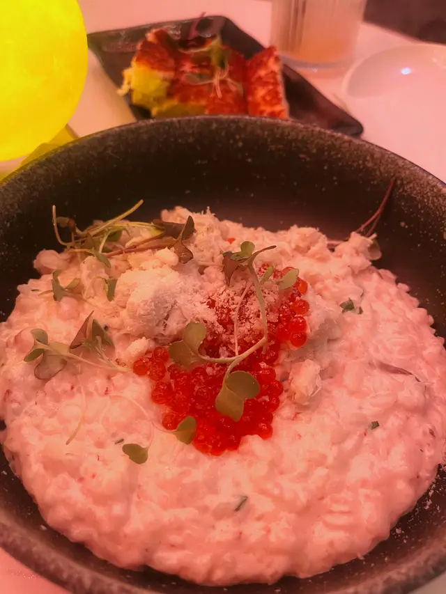 Crab Paste Risotto with Crab Meat and Salmon Roe