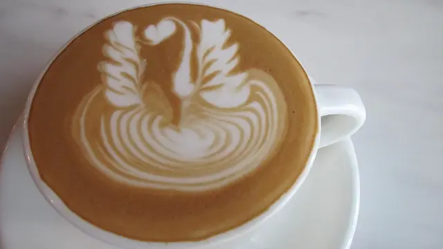 天鵝拉花圖案構圖複雜,非常優美