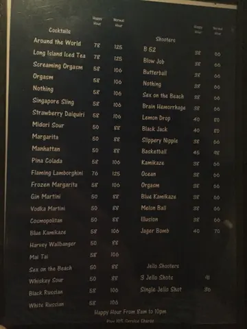 Cocktails  menu  :)