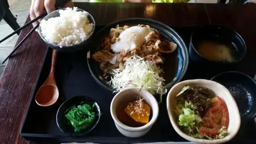 温泉蛋豚肉生姜烧饭