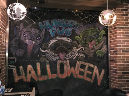 八哥Halloween 黑板壁畫