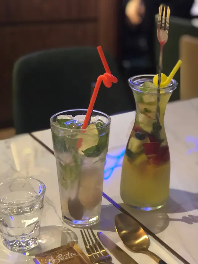 Lychee Mojito $68 , La Postre Fresh Fruit Mojito $78