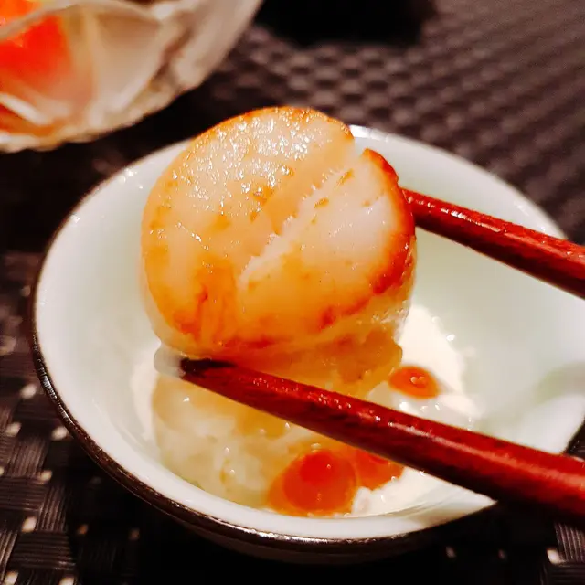 半熟帶子伴三文魚籽