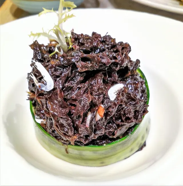 蝦苗拌頭水紫菜