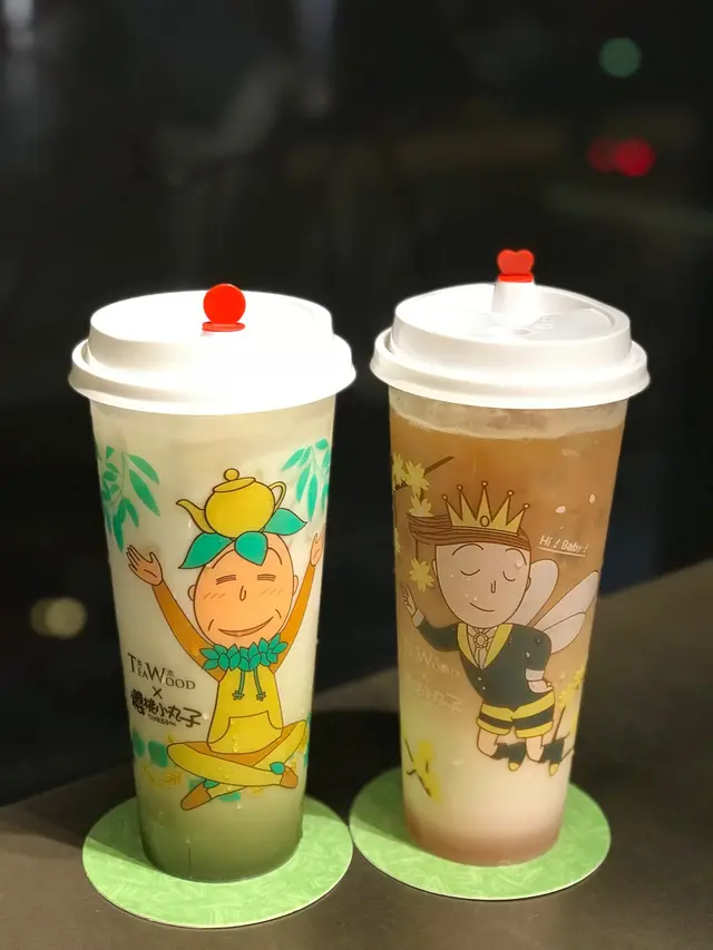 花輪玫瑰咖啡拿鐵、爺爺抹茶歐蕾