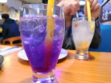 蝶豆花特飲＆水蜜桃梳打