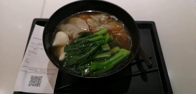 菜芯＋韮菜餃＋蟹籽丸米粉 （唔辣）