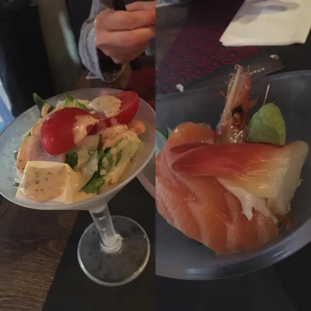 煙燻鴨胸沙津盛盒杯、三點刺身