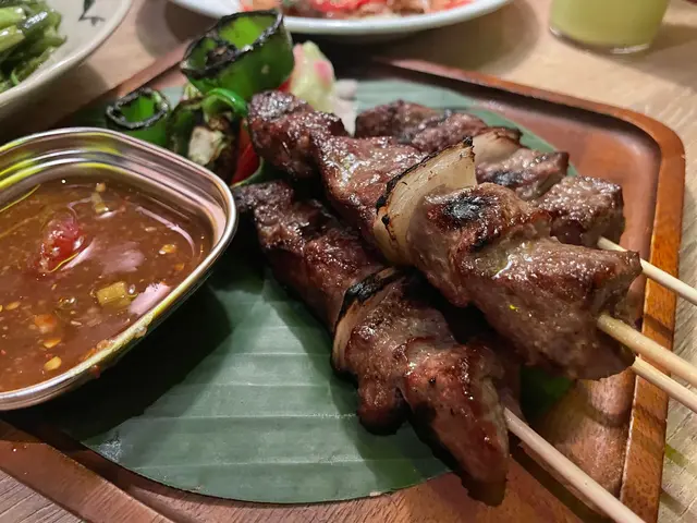 Chargrilled Wagyu Beef Skewer with nam Jim Jaew Sauce 