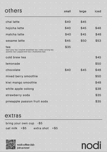 drink menu