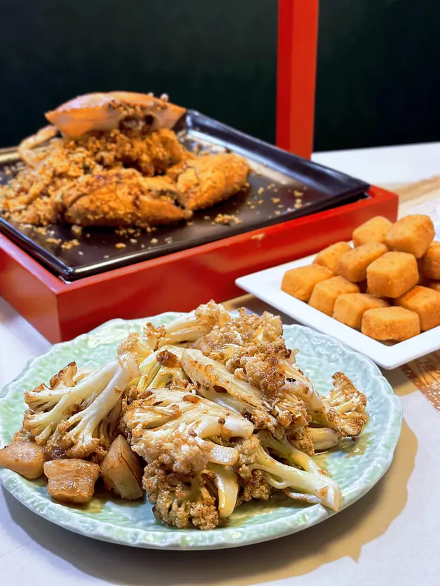 豬油渣炒福菜花