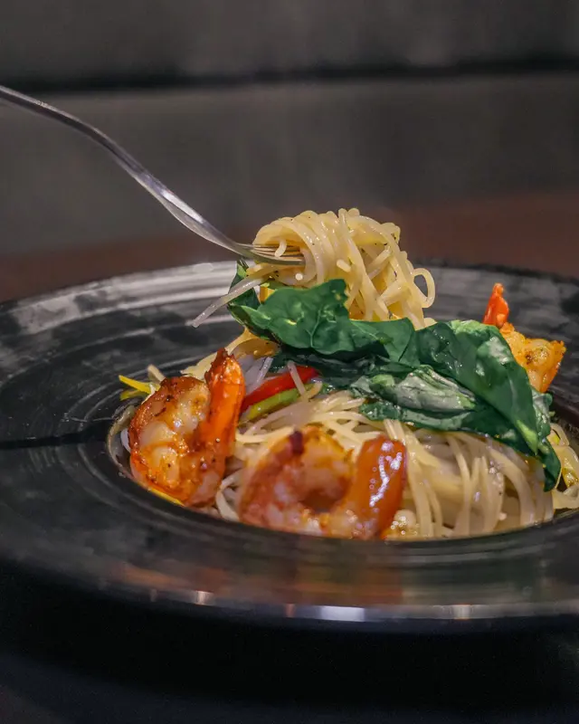 鮮蝦蒜片橄欖天使麵
