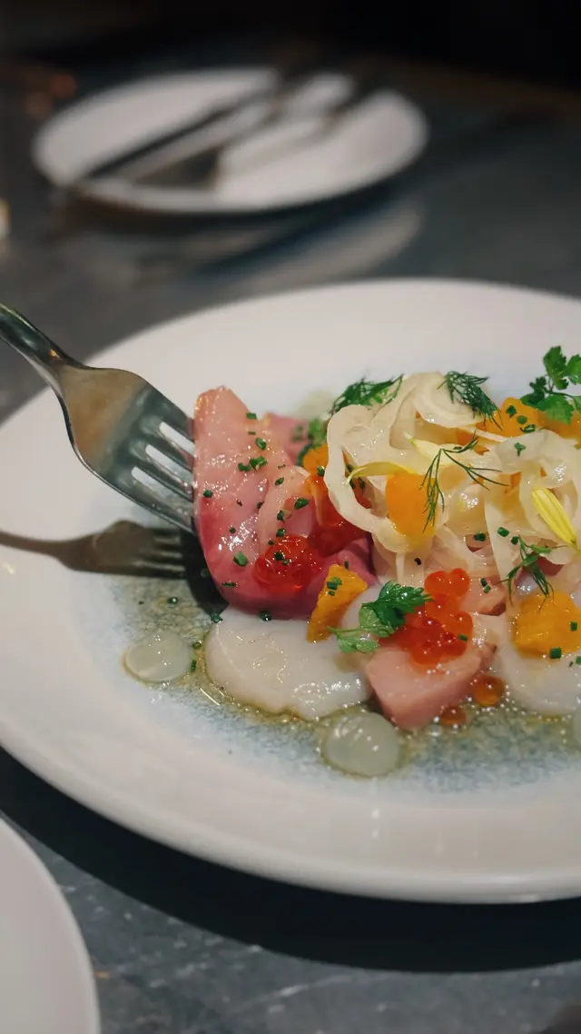 Carpaccio of Hamachi and Hokkaido Scallop