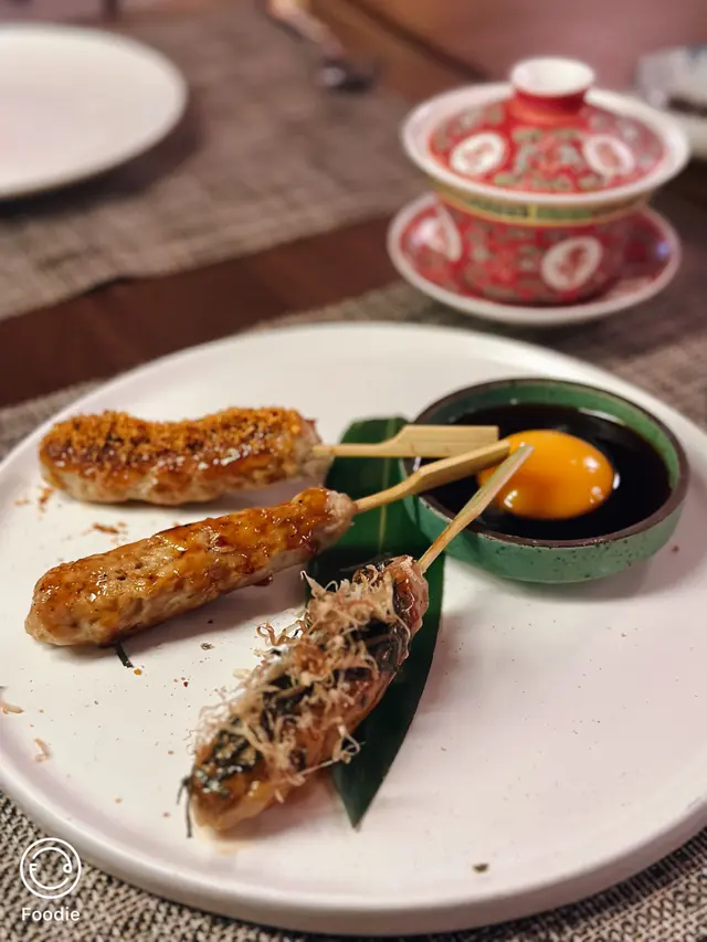 月見免治雞肉三食