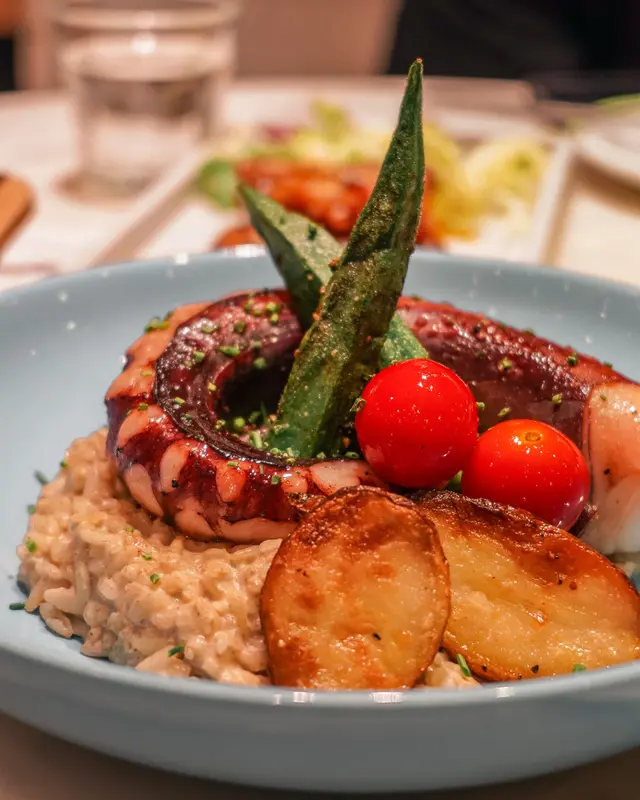 烤原條八爪魚鬚蟹膏意大利飯