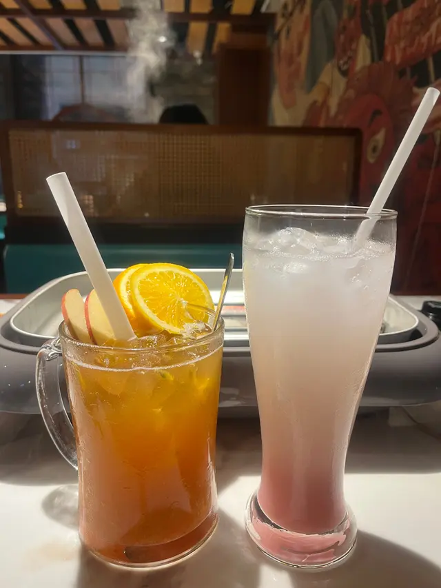 百香果水果茶+ 巨峰可爾必思