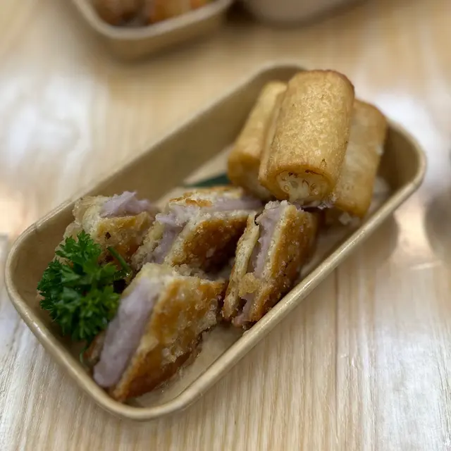 脆炸鮮奶卷•古早芋泥二文治