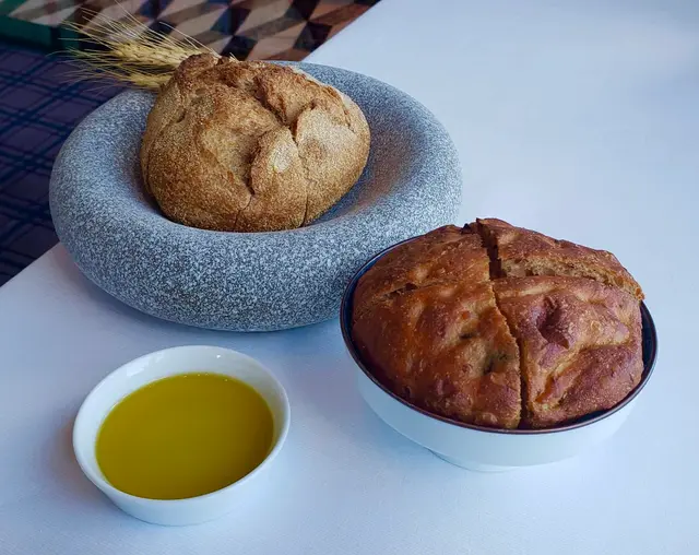 Focaccia ,  sourdough  and  olive  oil
