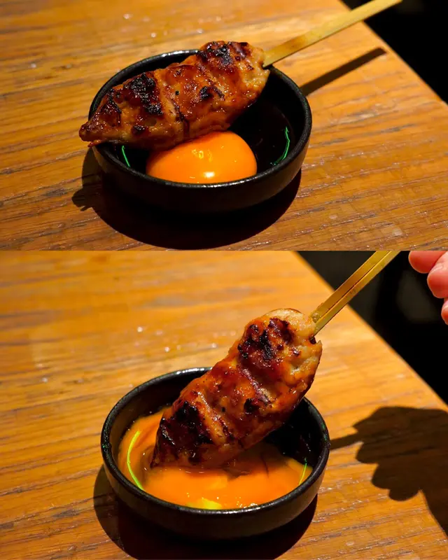 免治雞肉棒 配日本蛋