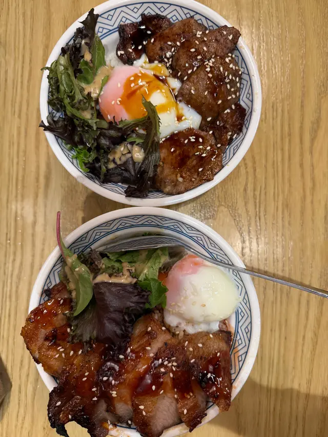 黯然銷魂丼飯 + 日式牛舌溫泉蛋丼