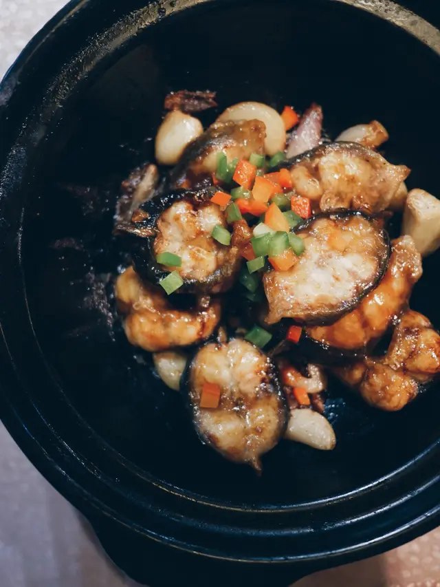 美極干蔥生焗鱔