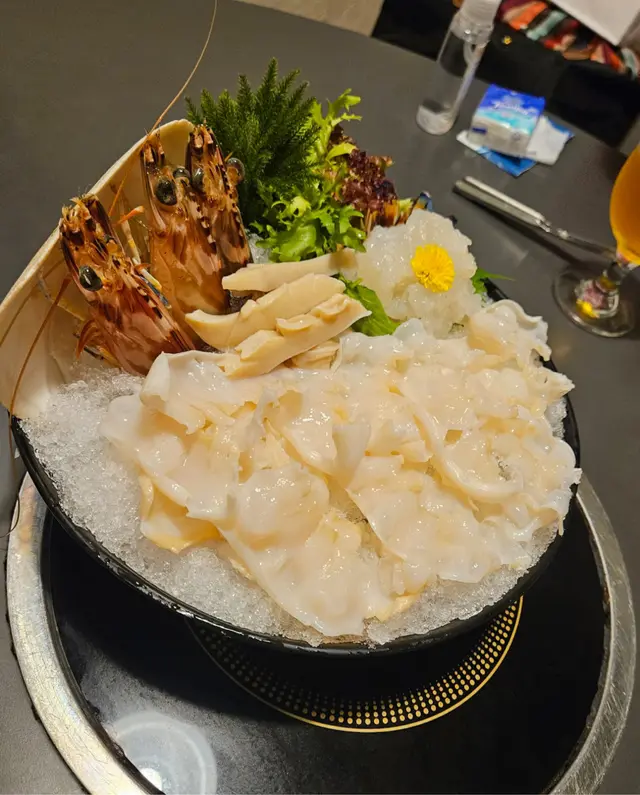 象拔蚌、花竹蝦刺身