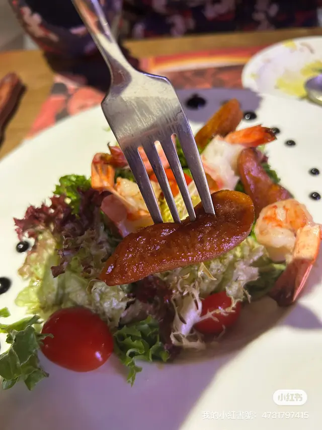 虎蝦焦糖香梨沙律