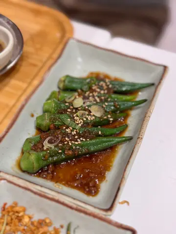 白灼秋葵秘制葱油汁