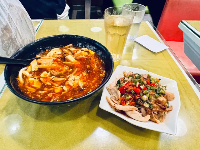 手撕雞酸辣粗麵