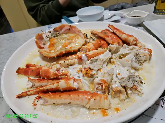 蛋白 花雕 蒸 長腳蟹