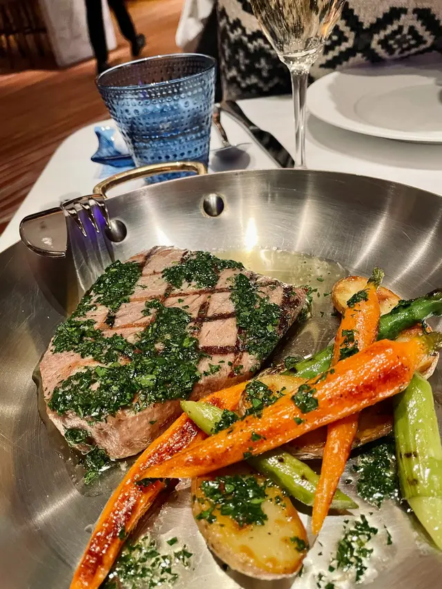 Grilled Blue Fin Tuna with grilled vegetables
