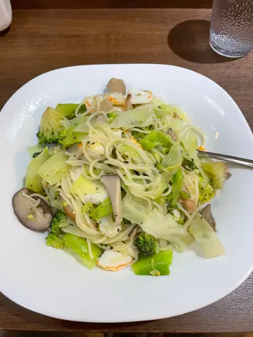 黑松露西兰花素虾天使面