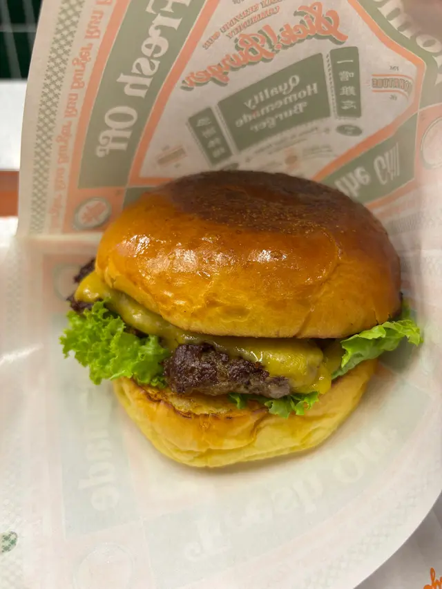 單層牛肉漢堡