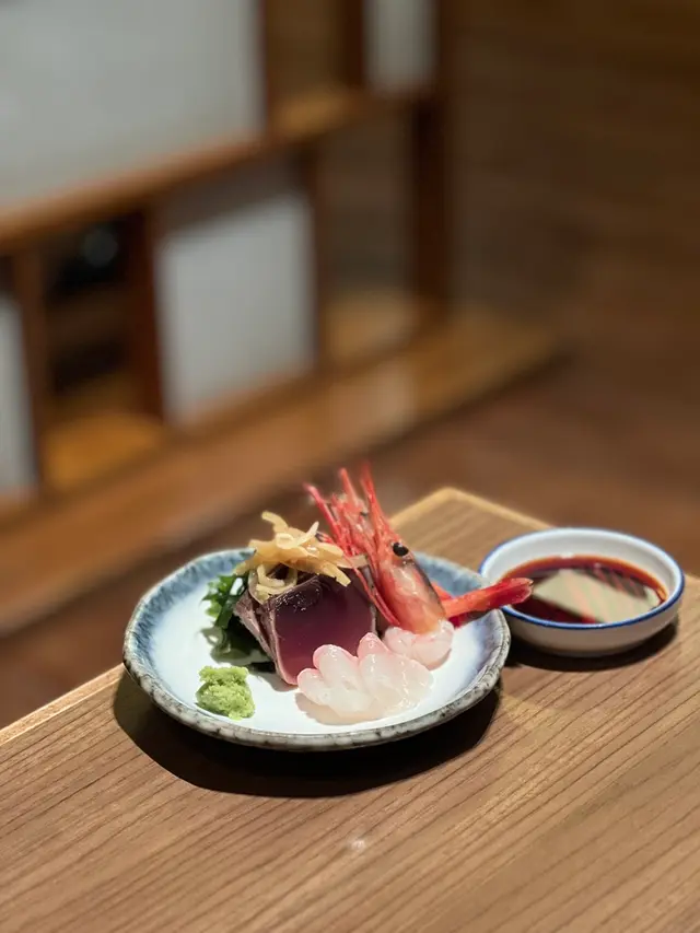 甜蝦 櫻鯛薄切 初鰹配洋蔥酸汁