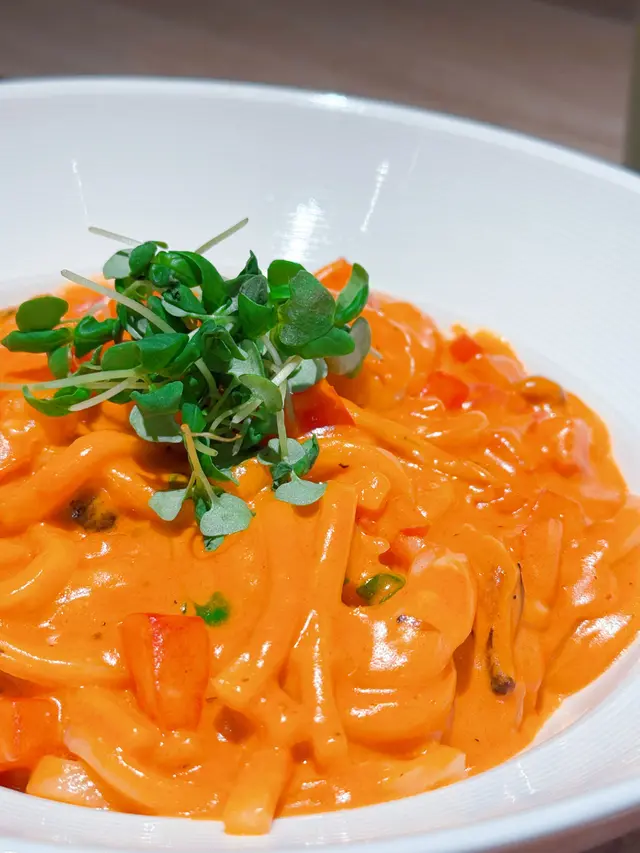 海老蕃茄豆乳烏冬